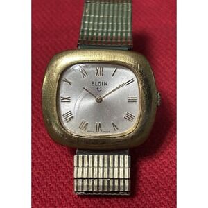 Vintage 1989 Elgin 977 17j Men's 34mm Hand Wind Wrist Watch Works